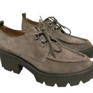 Sam Edelman Chunky Lace-Up Suede Shoes 9 EUC. No laces